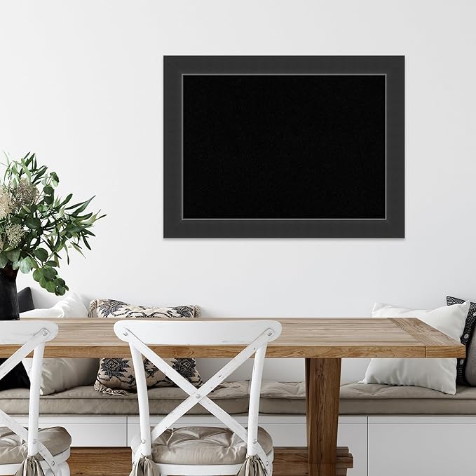 Amanti Art Black Cork Board for Wall, 25x33 Vision Board with Black Wood Frame, Medium Corkboard Office Decor for Home Organization, Modern Corkboard Pinboard to Display Items for Home Organization-DeskLoop Office