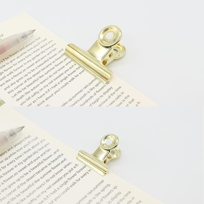 Gold Bulldog Clips, Binder Paper Clips, School and Office. - Image 7