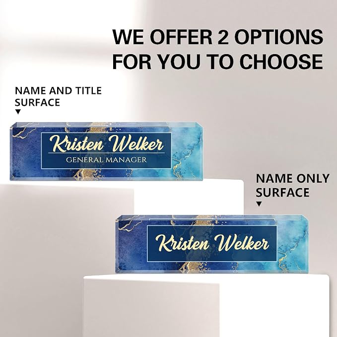 Name Plate for Desk, Desk Name Plate Personalized, Acrylic Desktop Accessories - Image 2