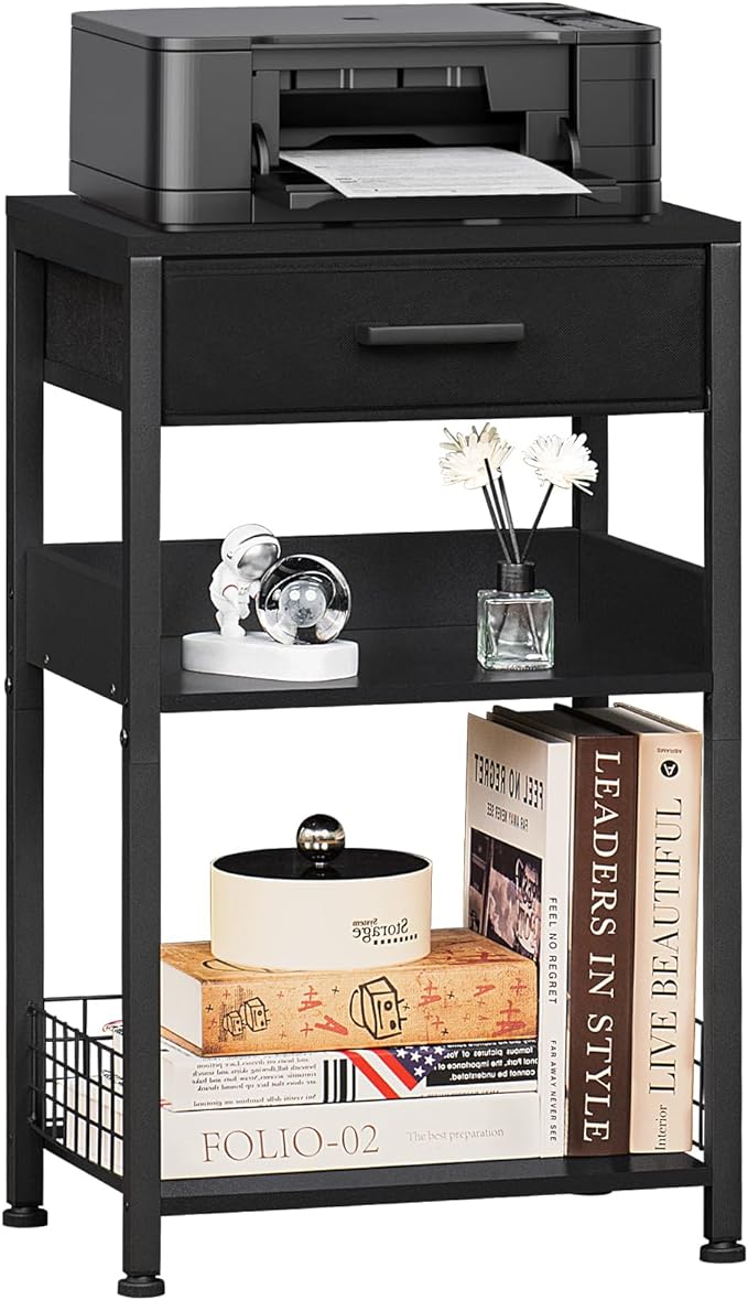 Lerliuo Pure Black Printer Table by Lerliuo