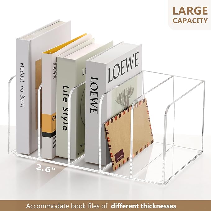 SANRUI Acrylic Magazine Holder Desk Organizer Workspace Sorters - Image 8