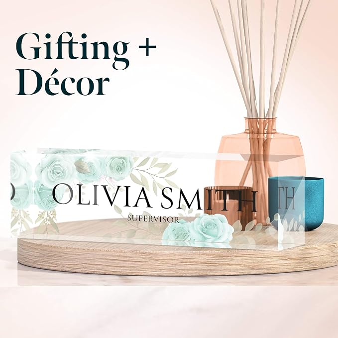Desk Name Plate Personalized, Custom Name Plates 2½/x8 Inches, Thick - Image 2