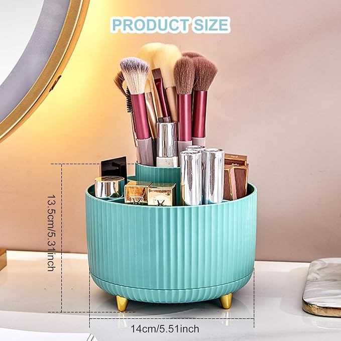 Cayxenful Pencil Holder For Desk, 5 Slots 360°Degree Rotating Desk Organizers - Image 6