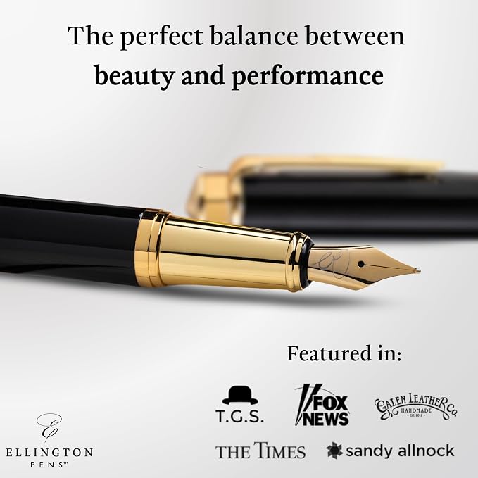 Ellington Pens Luxury Fountain Pen Set- Extra Fine Nib- Includes 3 Ink - Image 2