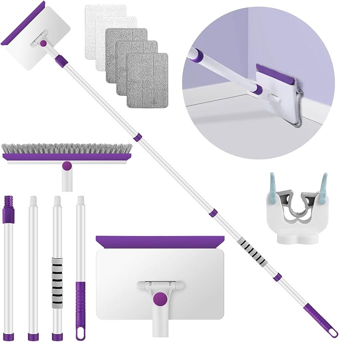 Baseboard Cleaner Tool with Handle, Bathroom Kitchen by wlich