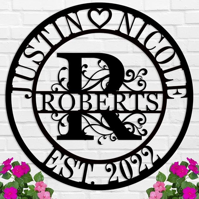 Wedding Gifts for Couples 2024 Last Name Signs for Home Personalized Metal by HRZSIGNFC