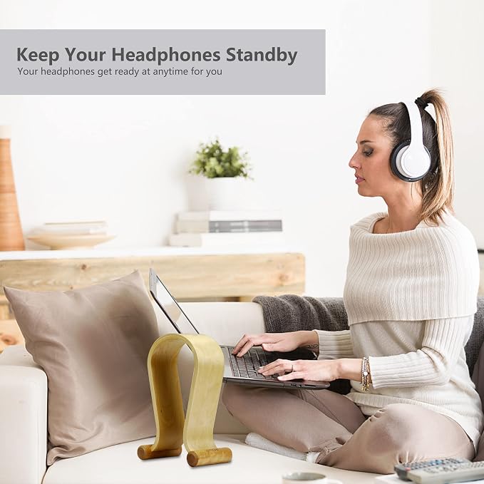 SAMDI Leather Headphone Stand Headset Stand Headphone Holder Universal Gaming - Image 6