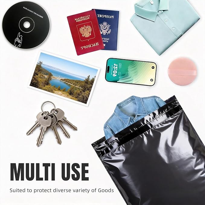 12"x15.5" Poly Mailers，Black Shipping and Envelope Bags Pack of 100 - Image 7