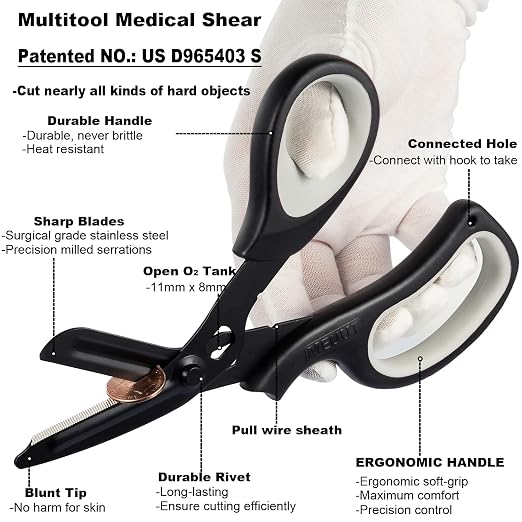 MEUUT 2 Pack Trauma Shears Patented Bandage Scissors - Image 4