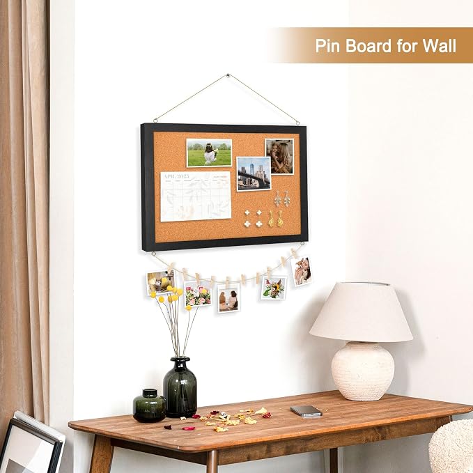 Double-Sided Small Wood Framed Cork Board - Image 7