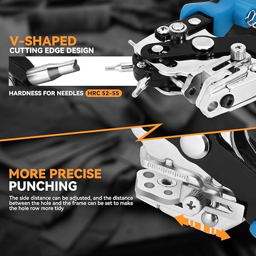 Auto Dynasty 6-in-1 Hole Punch Tools Multi-Purpose Stainless Steel Adjustable - Image 5