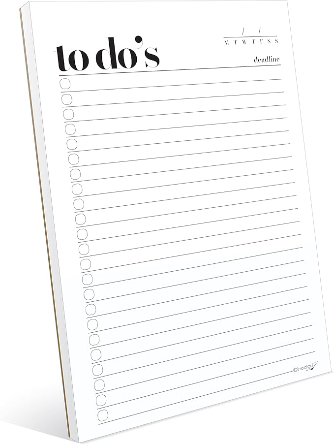 HADIGU To Do List Notepad A5 Size Premium Thick Paper by Hadigu