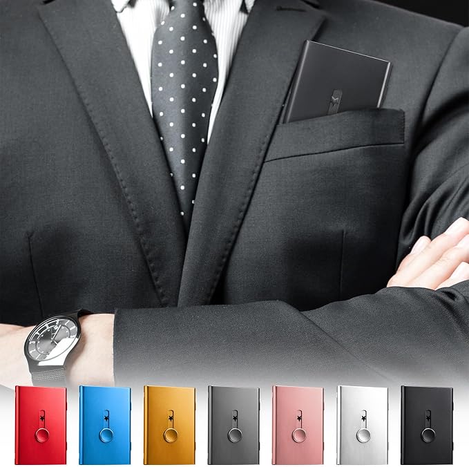 Tatuo 7 Pcs Multicolor Thumb Drive Business Card Holder Stainless Steel - Image 6