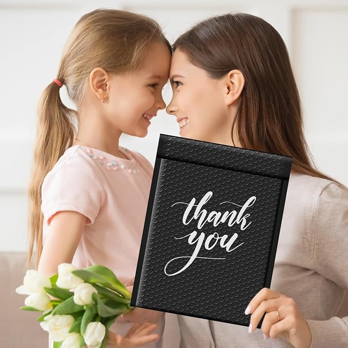 Fuxury Bubble Mailers 9.5x14.5" 25 Pack Black Large Padded Envelopes | Usable - Image 8