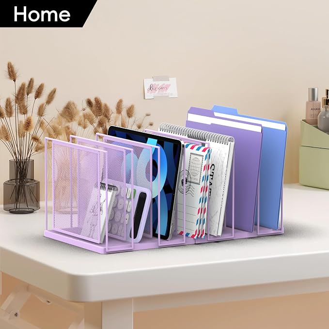 File Organizer for Desk, 7-Section Vertical File Sorter, Paper Holder Organizer - Image 2