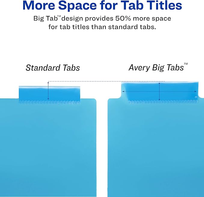 Avery Big Tab Insertable Plastic 2 Pocket Dividers - Image 4