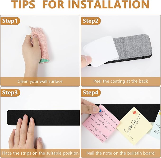 5 Pack Felt Pin Board Bar Strips Bulletin Board - Image 5