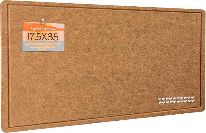 Lightomorrow Bulletin Board, 35 x 17 1/2 inches Felt Board by Lightomorrow