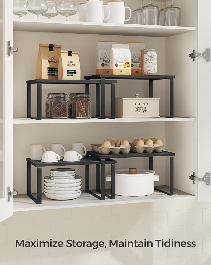 SONGMICS Cabinet Organizer Shelf, Kitchen Storage, Spice Rack, Expandable - Image 4