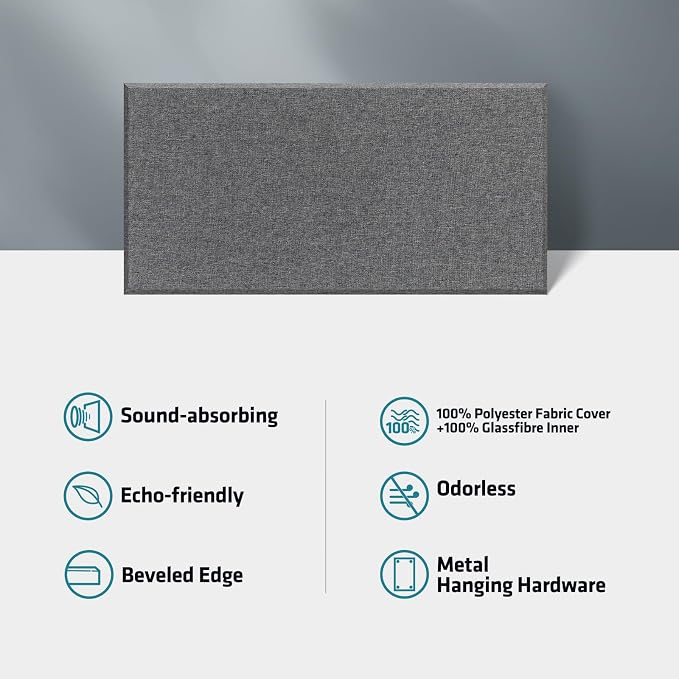 UMIACOUSTICS 2 PCS Acoustic Panel, 47.2" x 23.6" Fiberglass Sound Proof Wall - Image 5