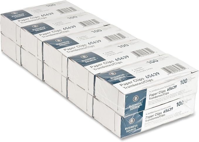 Business Source Paper Clips, .041 Wire Gauge, 1000/ Pack, 41 Mile by BusinessSource