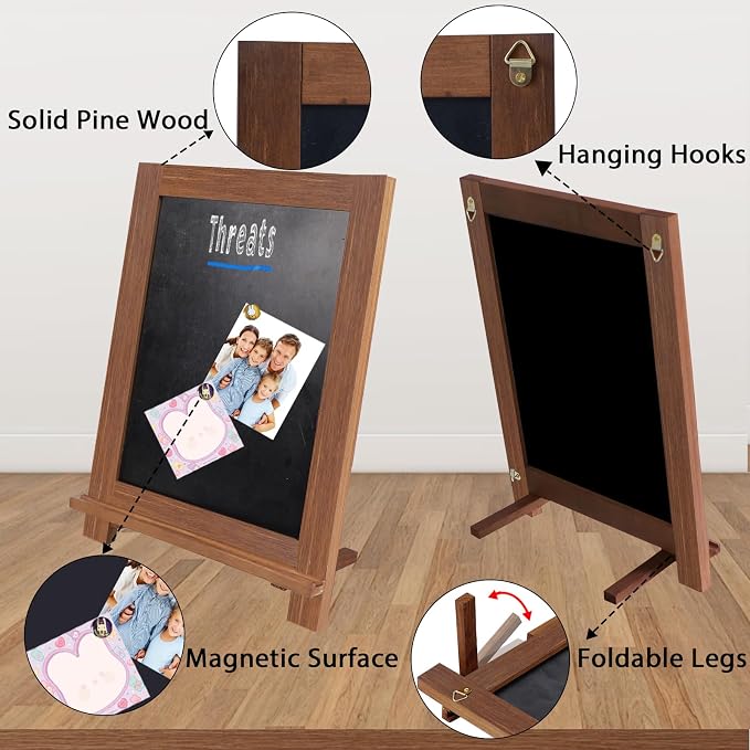 Newzealkids Tabletop Chalkboard Signs 10.2"x14" Magnetic Small Chalkboard Sign - Image 6
