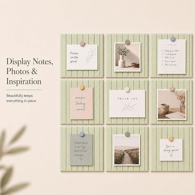 Stripe Felt Bulletin Board Tiles, Cork Board Alternative 48 x 36 in | 0.35 in - Image 5