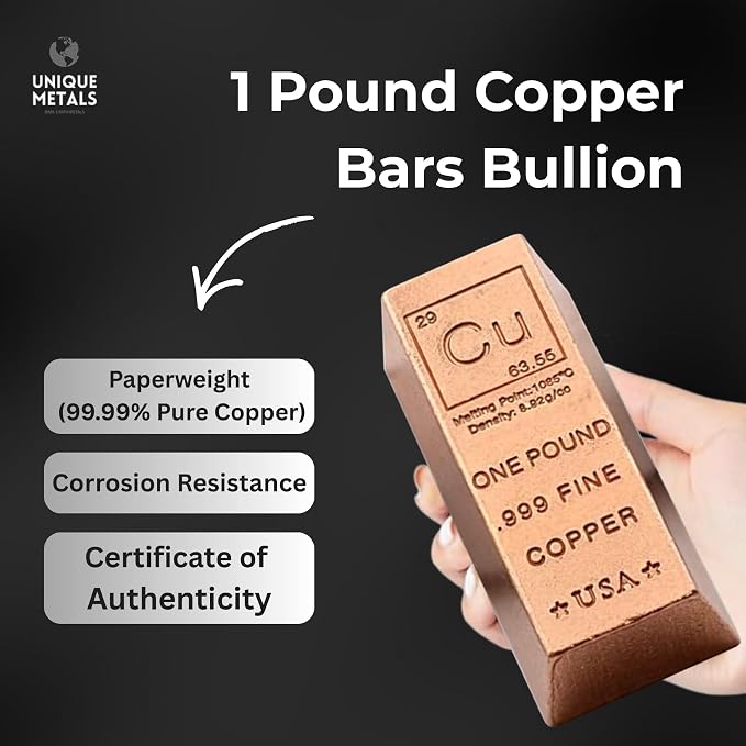 1 Pound Copper Bar Ingot Paperweight - Image 2
