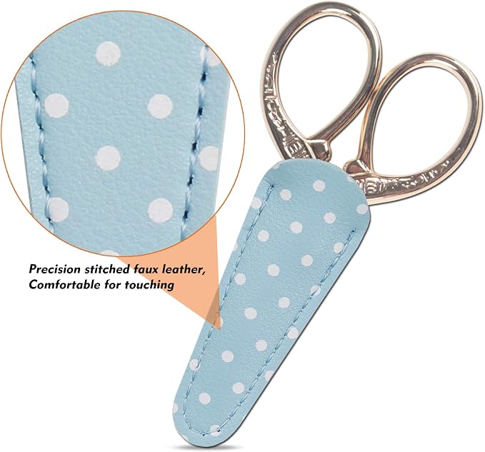 Embroidery Scissors with Leather Scissor Cover Small 3.6 inch Sewing Craft - Image 4