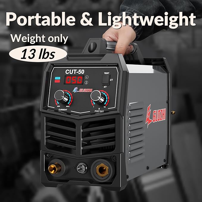 GZ GUOZHI Plasma Cutter, 50 Amp Air Inverter Plasma Cutter, 110V/220V Dual Voltage Digital Display IGBT Inverter Plasma Cutting Machine with 2T/4T/TEST Function-DeskLoop Office