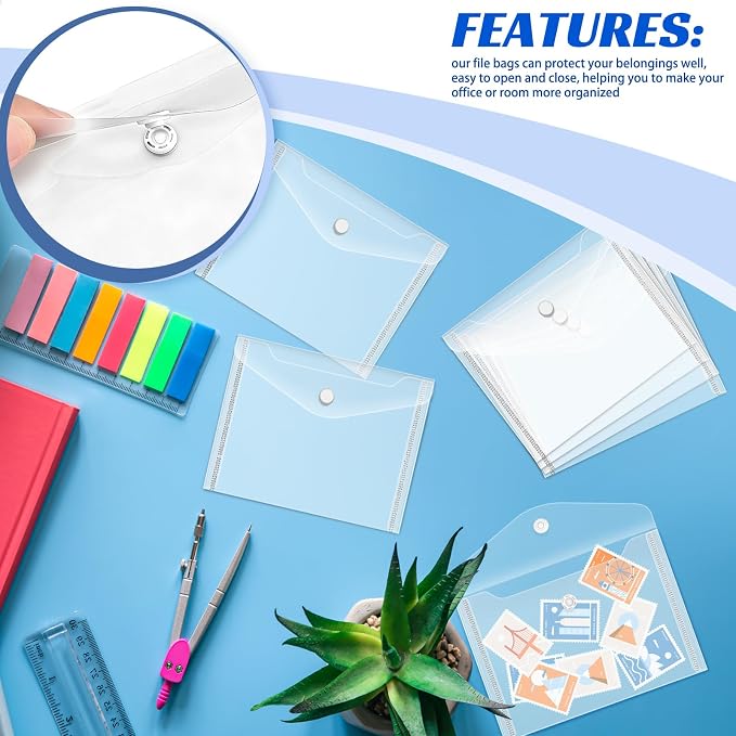 Vmiapxo 20 Pack Stamp and Die Storage Pockets, Reusable Small Plastic Envelopes - Image 6