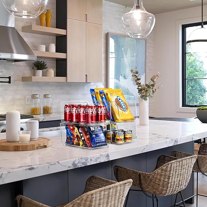 Sorbus Stackable Storage Bins Open Front - Clear Stackable Storage Bins - Pantry Bins for Storage and Organization - Acrylic Stackable Bins for Kitchen - Clear Pantry Organizer Bins (Medium 4 Pack)-DeskLoop Office