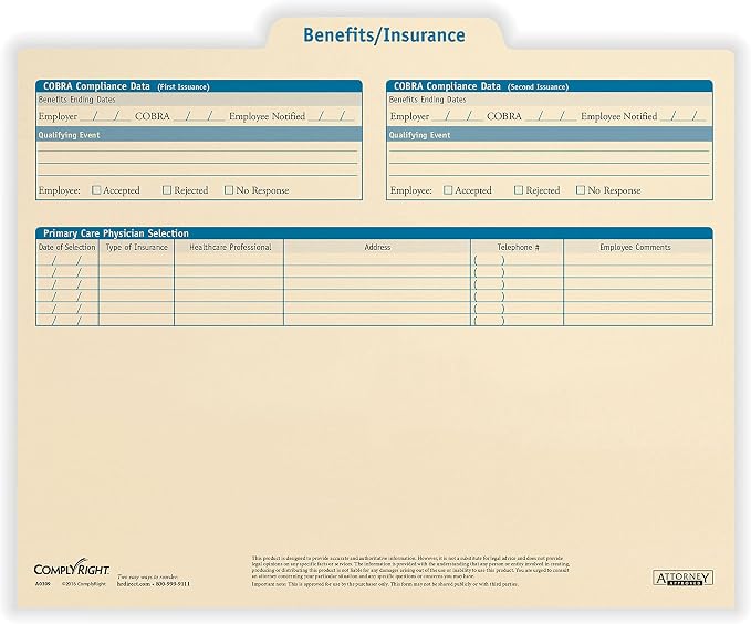 ComplyRight Benefits/Insurance Folder, Document Filing Folder - Image 2