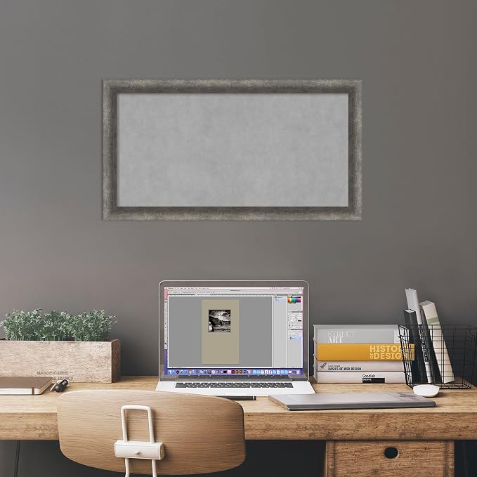 Amanti Art Grey Framed Magnetic Board 14x26 Small Vision Board - Image 6