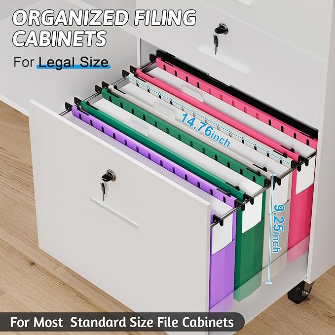Plastic Extra Capacity Legal Size Hanging File Folders, 12 Pack Reinforced - Image 3