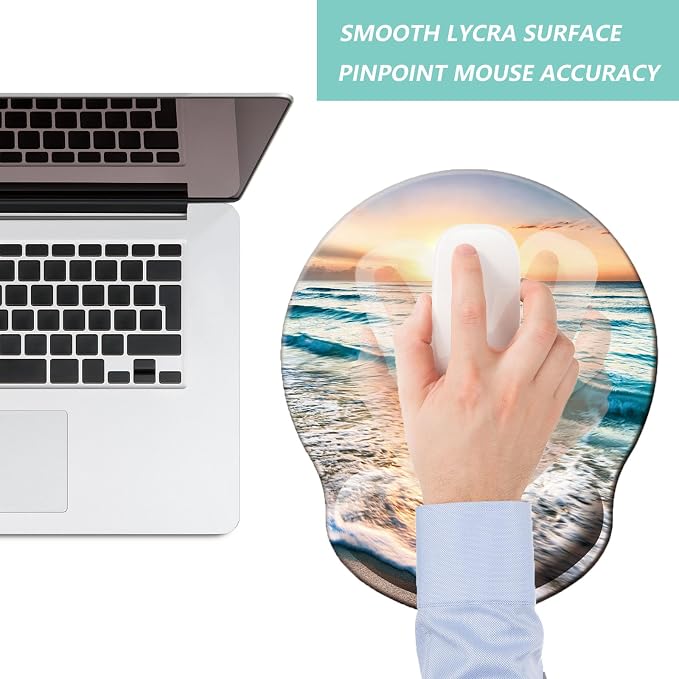 Mouse Pad with Wrist Support, Ergonomic Mouse Pad with Memory Foam Wrist Rest - Image 7