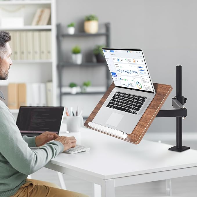 Adjustable Book Stand with Desk Clamp Mount, Wooden Reading Holder with Metal - Image 7