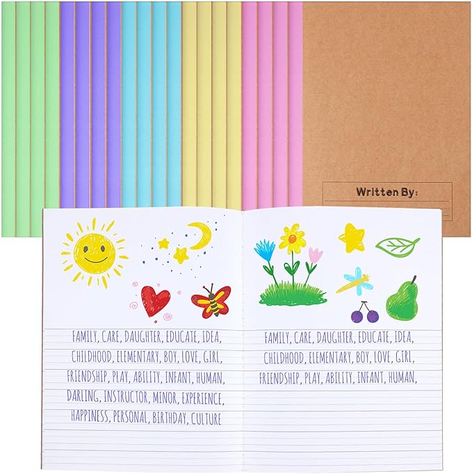 Henoyso 20 Pcs Primary Composition Notebook 9 3/4 x 7 1/2 Inch Kids Journal, Back to School Supplies, K-2 Primary Writing Notebook for Kids Student Draw and Write Story Journal (Macaron Color)-DeskLoop Office