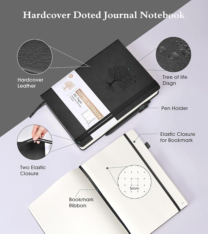 Dotted Journal Notebook, 360 Numbered Pages Bullet Dot Grid Journals, 100gsm - Image 4