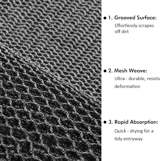 Extra Large Front Door Mat 48"x31" Heavy-Duty Waterproof Runner,Non-Slip Outdoor Rug for Entrance,Rubber Double Doormat Outside for All Weather,Black and White-DeskLoop Office