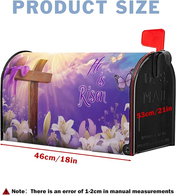 He is Risen Mailbox Covers Magnetic Standard Size Easter Cross Mailbox Cover - Image 4