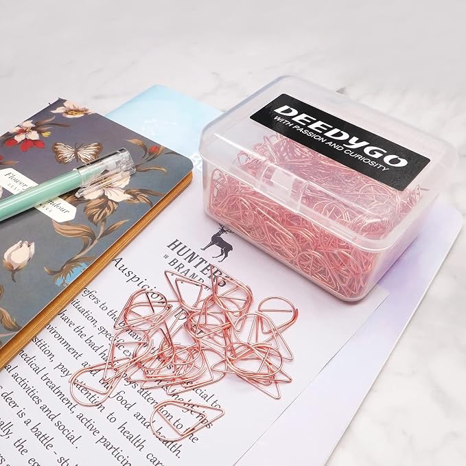 DEEDYGO 250 PCS Rose Gold Teardrop Paper Clips, 1 Inch | Cute Drop-shaped - Image 6