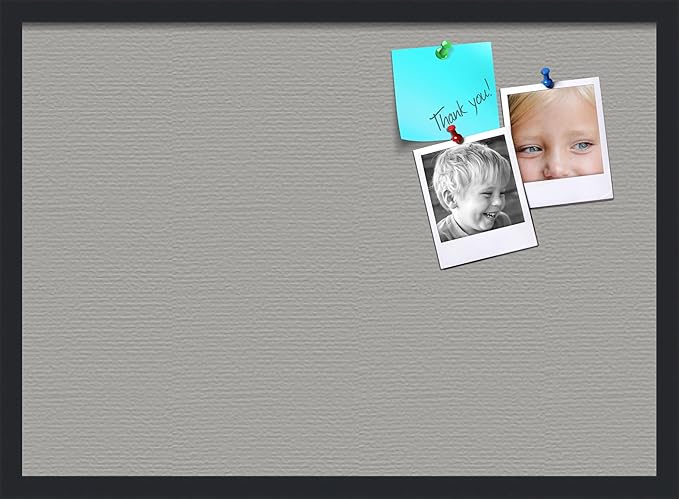 PinPix 28x20 Inch Cork Bulletin Board. This Decorative Framed Pin Board Comes with Dark Stone Design and a Satin Black Frame. Ideal for Home Office Decor or Message Board (PinPix-1808)-DeskLoop Office