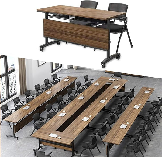 Folding Conference Table On Wheels Conference Room Table, Flip Top Mobile by Unknown
