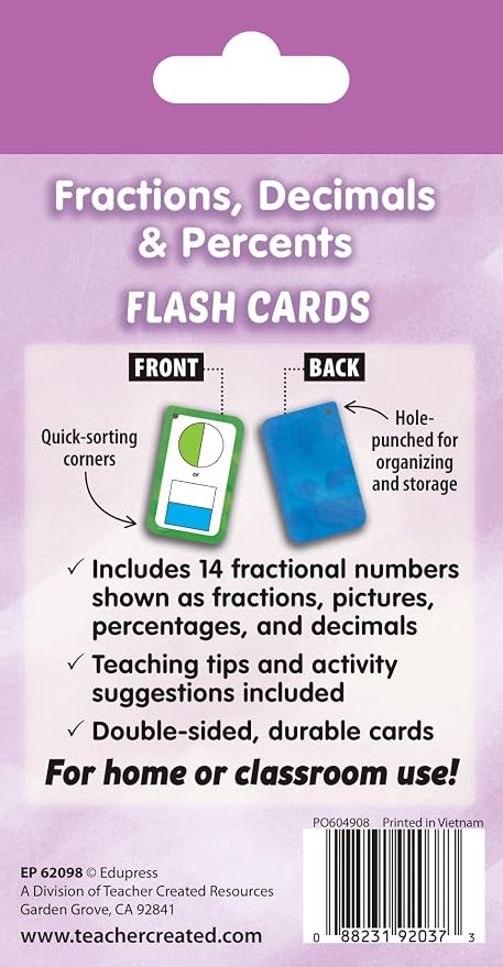 Teacher Created Resources Fractions, Decimals & Percents Flash Cards - Image 6