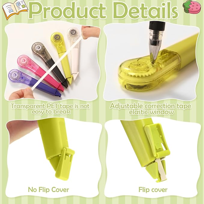 auroray 6 Pack Pen-Style Correction Tape Pens, 19.69ft Each Comfortable - Image 6
