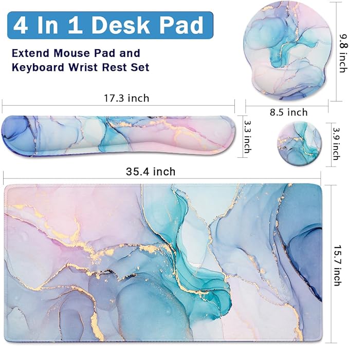 4-in-1 Gaming Mouse Pad Wrist Support Set，Desk Pad + Mouse Pad - Image 2