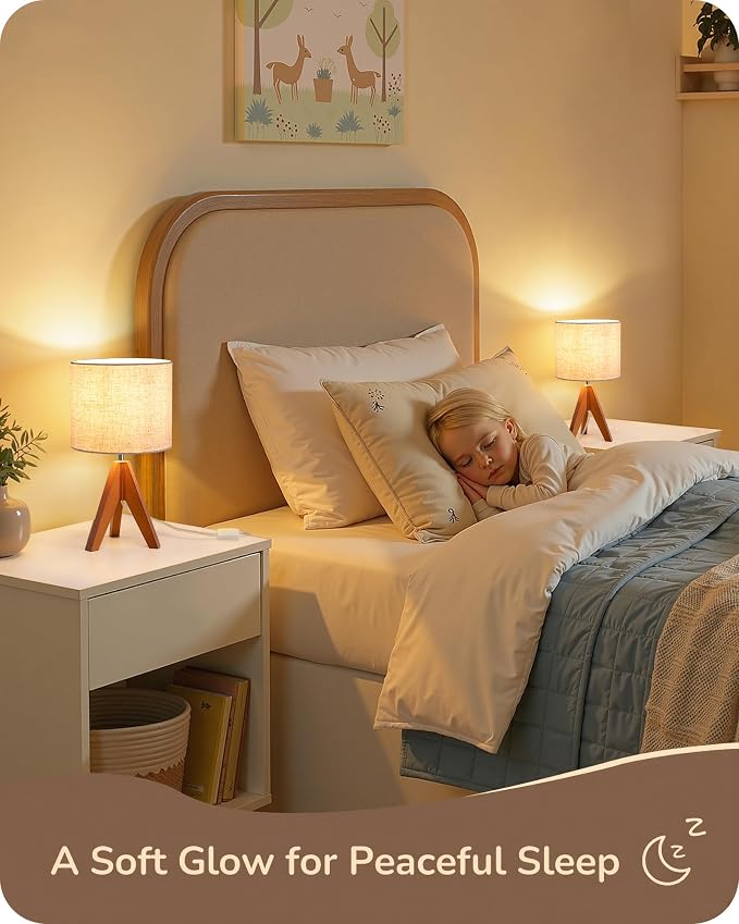 EDISHINE Tripod Table Lamp, Small Cute Bedside Lamp - Image 6