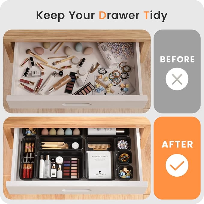 A-LuGei 【】 【】 Black Drawer Organizer, Makeup organizer - Image 4