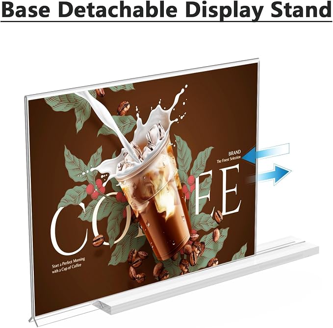 MaxGear Acrylic Sign Holder Horizontal Double Sided Display Stand 2 Pack | - Image 5